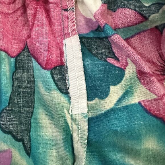 Hilo Hattie Womens Vintage 80s Muumuu Shift Dress Size M Blue Pink Hawaiian - Picture 5 of 9